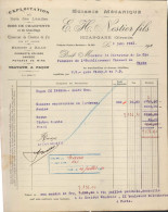 Delcampe - FACTURE - SCIERIE MECANIQUE EXPLOITATION FORESTIERE BOIS DES LANDES A NIZAN - 33 GIRONDE - 1900 – 1949