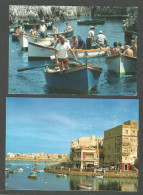 Delcampe - PASSANGER BOATS / St. JULIAN's SEAFRONT - 2 Postcards - MALTA - - Malta