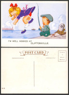 Delcampe - Fisherman Angler, Fishing Rod I've Well Hooked At Cliftonville Kent Old Postcard - Cómics