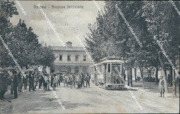 Delcampe - Bc33 Cartolina Savona Citta' Stazione Ferroviaria Tram Bella 1921 - Savona