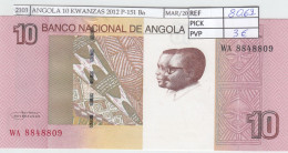 Delcampe - CRJ2103 BILLETE ANGOLA 10 KWANZAS 2012 P-151 Ba  SIN CIRCULAR - Angola