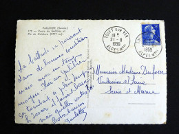 Delcampe - TOUET SUR VAR - ALPES MARITIMES - CACHET ROND MANUEL SUR MARIANNE MULLER - VALLOIRE SAVOIE ROUTE GALIBIER PIC CEINTURE - Manual Postmarks
