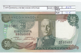 Delcampe - CRJ1973 BILLETE ANGOLA 50 ESCUDOS 1972 P-100 SIN CIRCULAR CON DOBLEZ CENTRAL - Angola