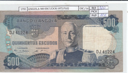 Delcampe - CRJ1793 BILLETE ANGOLA 500 ESCUDOS 1972 P-102 MBC - Angola