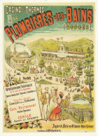 Delcampe - 88. PLOMBIERES. REPRO. AFFICHE. CHEMINS DE FER.TRAJET DE PARIS EN 6 HEURES. ILLUSTRATION CASINO DES THERMES. +TEXTE - Plombieres Les Bains