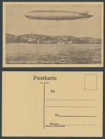 Delcampe - Graf Zeppelin L.Z. 127 German Airship Overflying Ueberlingen Church Old Postcard - Altri & Non Classificati