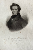 Delcampe - Gravure - A. DE LAMARTINE - Gravé Par Pollet  - XIXe - BLAISOT - Documents Historiques