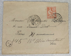 Delcampe - LETTRE FRANCE TYPE MOUCHON 1904 CACHET ST-HILAIRE DU RACOURT POUR PARIS AVEC CACHET ROND 5 XX ? - Briefe U. Dokumente