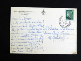 Delcampe - TOURRETTE LEVENS - ALPES MARITIMES - CACHET ROND MANUEL SUR MARIANNE CHEFFER - VUE GENERALE - Manual Postmarks