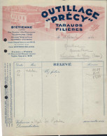 Delcampe - FACTURE - ST ETIENNE - OUTILLAGE PRECY TARAUDS FILIERES - 1900 – 1949