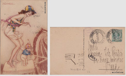 Delcampe - # MAUZAN - Serie 79-1  DONNA E BAMBINO SUL CAVALLO    1918 - Sonstige & Ohne Zuordnung