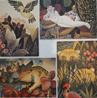 Delcampe - Série De 4 Cartes Postales Numérotées - Illustration Claudine Job - Editions Agora - Sonstige & Ohne Zuordnung