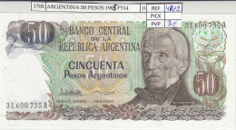 Delcampe - CRJ1705 BILLETE ARGENTINA 50 PESOS 1985 P-314a.2 N01705 - Argentine