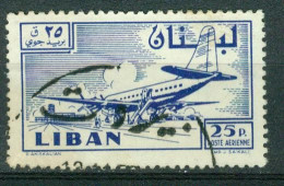Delcampe - Lebanon 1958 MiNr 632 Used Douglas DC-6B At Khalde Airport #12-14-24 - Libanon