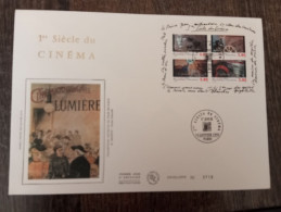 Delcampe - 1995 " 1er SIECLE DU CINEMA " Sur Enveloppe 1er Jour Grand Format N°tée / Soie N° YT BF 17 Parfait état FDC à Saisir !!! - Kino