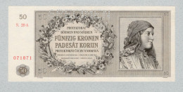 Delcampe - Bohemia Y Moravia 50 Korun 1944, P10s, UNC, SPECIMEN. - Collections & Lots