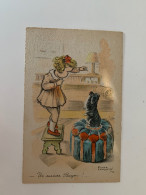 Delcampe - P13-illustrateur, Rejet, Levasseur–susucre Bayou –petite Fille, Dressage De Chien, Noir - Levasseur, Roger