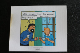 Delcampe - Ex-Libris-Tintin-Trois Dessins De Hergé- Extrait De Les Bijoux De La Castafiore - Planche 7 Strip/ 1-2-3 - Dim:240x193mm - Ilustradores G - I
