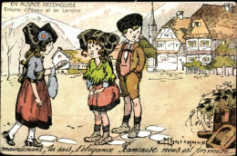 Delcampe - Artiste CPA Marechaux, En Alsace Reconquise, Enfants D'Alsace Et De Lorraine, Treffen, Gespräch - Kostums