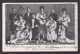 Delcampe - Vintage Postcard Germany Music Women's Wind Orchestra Gut Heil - Musik Und Musikanten