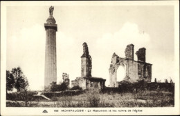 Delcampe - CPA Montfaucon Aisne, Le Monument Et Les Ruines De L'église - Andere & Zonder Classificatie