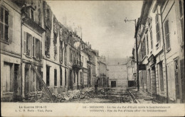 Delcampe - CPA Soissons Aisne, La Rue Du Pot D'Elain Aprés Le Bombardement, La Guerre 1914-17 - Andere & Zonder Classificatie