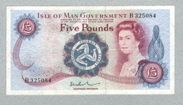 Delcampe - Isle Of Man Government 5 Pounds 1972 P30b, (50) VF+. - Collections & Lots