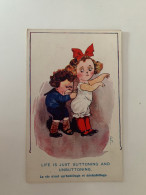 Delcampe - P13-illustrateur, Humour.–la Vie N’est Que Habillage Déshabillage Couple, Fillette Qui S’habille - 1900-1949