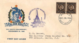 Delcampe - PHILIPPINEN CV/ FDC 1946 GESTEMPEL - Philippines