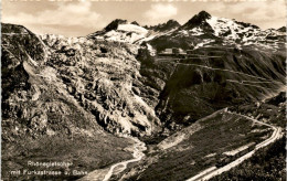 Delcampe - Rhonegletscher Mit Furkastrasse Und Bahn (8171) - Eisenbahn - Obergoms