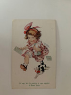 Delcampe - P13-illustrateur, Florence House–je Veux être La Première à Vous Souhaiter La Bonne Année. Petite Fille, Chien, Courrier - 1900-1949