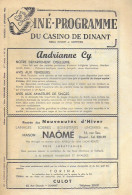 Delcampe - Ciné Programme Du Casino De Dinant Coliseum Royal-ciné Cinéma Nombreuses Publicités 11 Septembre 1953 - Programs