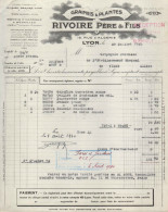 Delcampe - FACTURE - GRAINES ET PLANTES - RIVOIRE PERE ET FILS - LYON RUE D'ALGERIE - Profumeria & Drogheria