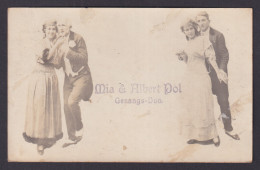 Delcampe - Vintage Postcard Germany Circus Mia & Albert Dol Singing Duet - Musik Und Musikanten