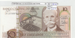 Delcampe - CRJ1890 BILLETE BRASIL 10 CRUZADOS 1987 P-209b N01890 - Brésil