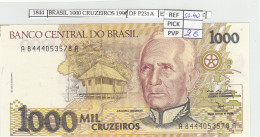 Delcampe - CRJ1844 BILLETE BRASIL 1000 CRUZEIROS 1991 P-231c N01844 - Brésil