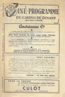 Delcampe - Ciné Programme Du Casino De Dinant Coliseum Royal-ciné Cinéma Nombreuses Publicités 2 Octobre 1953 - Grand Gala Wallon - Programs