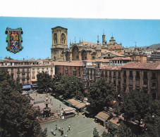 Delcampe - ESPAGNE GRENADE PLAZA DE BIB RAMBLA ET CATHEDRALE - Sonstige & Ohne Zuordnung