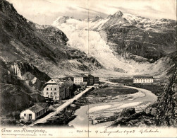 Delcampe - Gruss Vom Rhonegletscher - Gletsch - Hotel Seiler - Klapp-Karte (3827) * 4. 8. 1903 - Obergoms