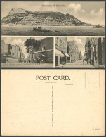 Delcampe - Gibraltar Old Postcard Panorama Main Street From Casemates Square Cafe Universal - Gibraltar