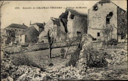Delcampe - CPA Château Thierry Aisne, Village St-Martin, Kriegszerstörung 1. WK - Andere & Zonder Classificatie