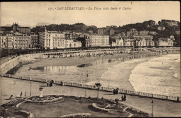 Delcampe - CPA Donostia San Sebastian Baskenland, La Playa Vista Desde El Casino - Sonstige & Ohne Zuordnung