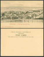 Delcampe - Gibraltar Old UB Postcard A Bird's Eye View Of The Town Harbour Ships Boats Pier - Gibraltar