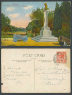 Delcampe - Gibraltar KG 1d 1915 Old Postcard Monument Of Duke Of Wellington Cannons Big Gun - Gibraltar