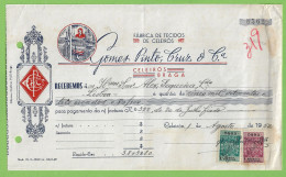 Delcampe - Braga - Celeirós - Recibo Da Casa Comercial Fábrica De Tecidos De Celeirós De Gomes, Pinto, Cruz - Portugal - Portogallo