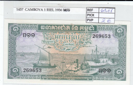 Delcampe - CRJ1457 BILLETE CAMBOYA 1 RIEL 1956 P-4c - Cambodge