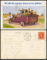 Delcampe - Donald McGill 1935 Old Postcard Purple Pusher Car We Did Journey Down 10 Gallons - Cómics