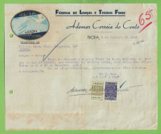 Delcampe - Trofa - Recibo Da Casa Comercial Fábrica De Lenços E Tecidos Finos De Aldemar Correia Do Couto - Portugal - Portogallo