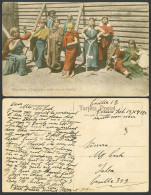 Delcampe - Chile Old Hand Tinted Postcard Mapuche Araucanian Cazique Araucano With Family - Chile