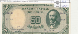 Delcampe - CRJ2407 BILLETE CHILE 50 PESOS 5 CENTESIMOS 1960 P-126a.2 - Chili